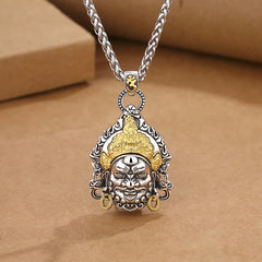 Yellow God of Wealth Amulet Copper Luck Necklace Pendant