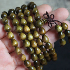 108 Mala Teardrop Beads Natural Wood Protection Bracelet