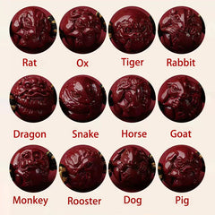Cinnabar Chinese Zodiac Black String Blessing Necklace Pendant