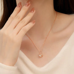 925 Sterling Silver Pearl Snake Blessing Necklace Pendant