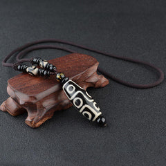 Nine Eye Dzi Bead Wealth Protection Necklace