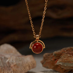 Red Agate Tiger Eye Aquamarine Moonstone 925 Sterling Silver Confidence Necklace Pendant