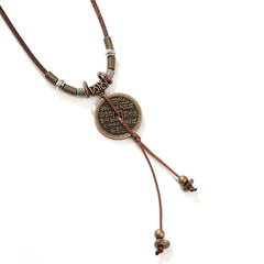 Alloy Copper Coin Harmony Necklace Pendant with Mystical Pattern