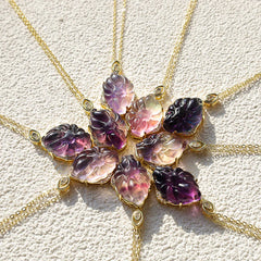 Natural Colorful Fluorite Nine-Tailed Fox Protection Necklace Pendant