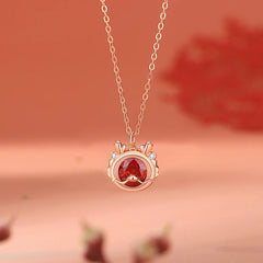 925 Sterling Silver Year of the Dragon Luck Red Zircon Jewelry Set (30% Off)