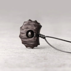 Ebony Wood Obsidian Irregular Shape Peace Calm Necklace Pendant