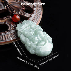 Natural Jade 12 Chinese Zodiac Success Pendant Necklace
