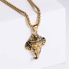Elephant Titanium Steel Protection Pendant Necklace