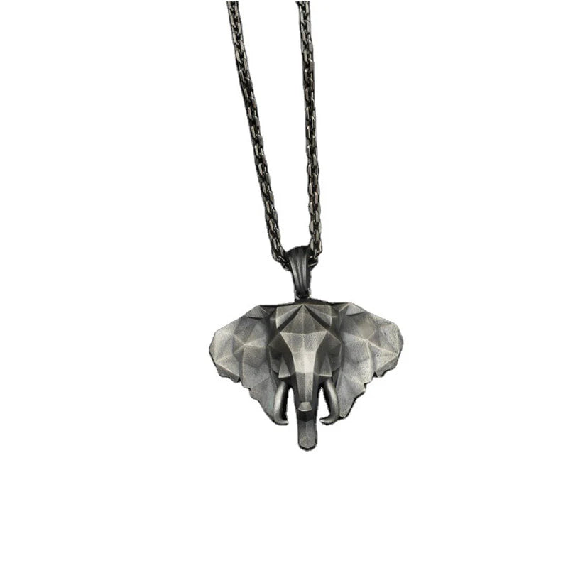 Renbeads Elephant Pewter Titanium Steel Strength Necklace Pendant