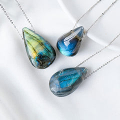 Labradorite Water Drop Healing Necklace Pendant