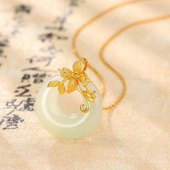Tibetan White Jade Calming Necklace