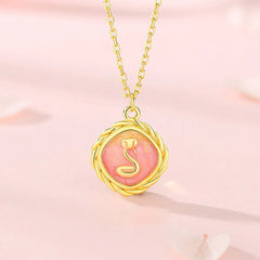 925 Sterling Silver Year Of The Snake Golden Snake Luck Bracelet Necklace Pendant