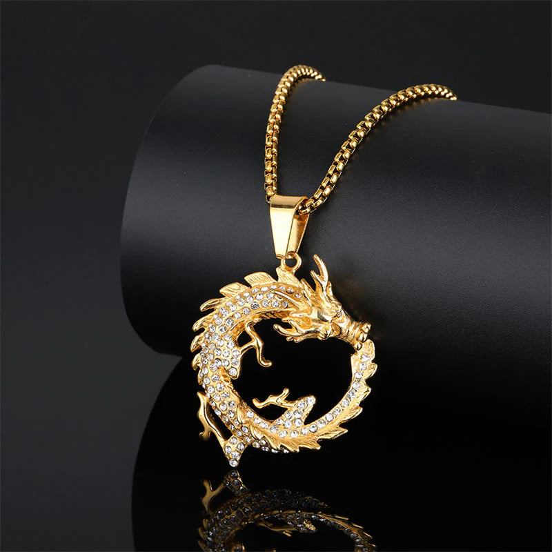 Chinese Zodiac Dragon Pattern Success Necklace Pendant