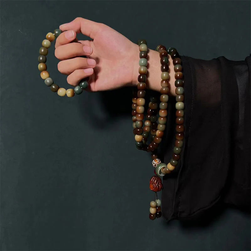 108 Mala Beads Bodhi Seed Peace Wisdom Bracelet, Wrist or Pocket Mala
