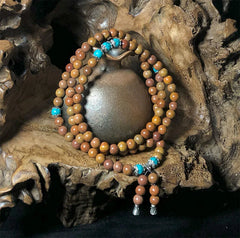 108 Mala Beads Healing Bracelet Made of Bian Stone