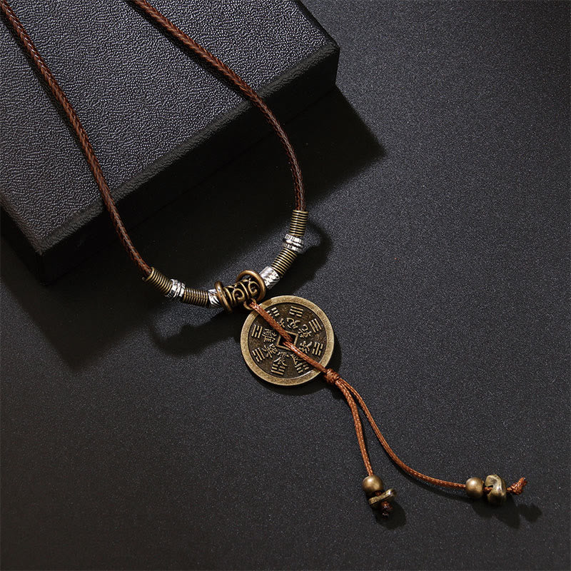 Alloy Copper Coin Harmony Necklace Pendant with Mystical Pattern