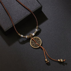 Alloy Copper Coin Harmony Necklace Pendant with Mystical Pattern