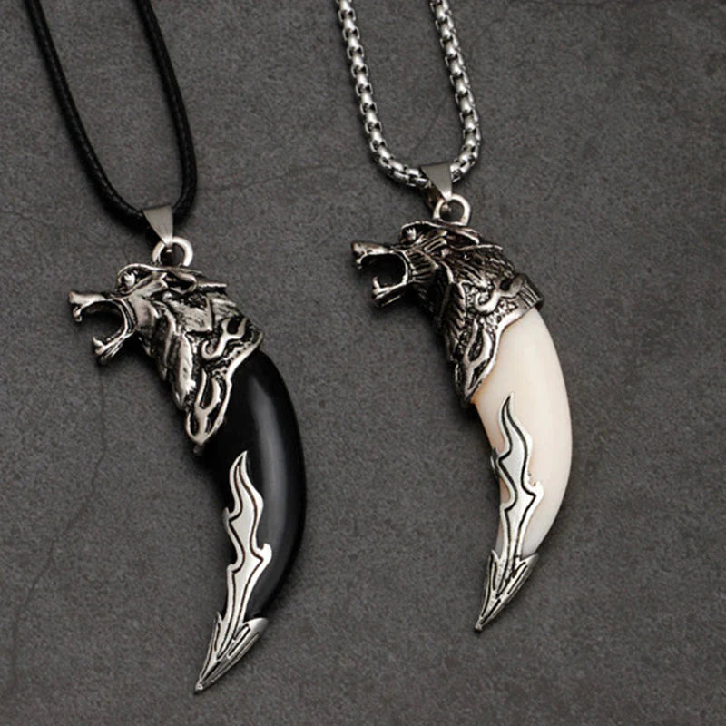 Imitation Wolf Tooth Titanium Steel Balance Necklace Pendant