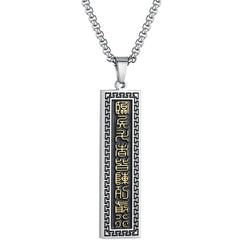 Nine-word Mantra Titanium Steel Bagua Yin Yang Balance Necklace Pendant