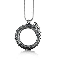 Pure Tin Dragon Snake Protection Necklace Pendant