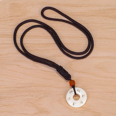 Ivory Fruit Om Mani Padme Hum Engraved Protection Necklace Pendant