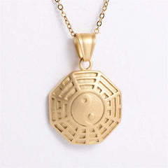 Bagua Yin Yang Titanium Steel Balance Necklace Pendant
