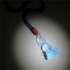 Blue Tathagata Buddha Medicine Buddha Liuli Crystal Amulet Necklace Pendant