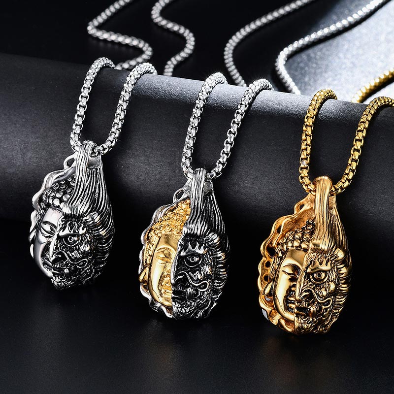 Half Buddha Half Devil Powerful Necklace