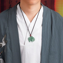 Elephant Jade Luck and Strength Necklace Pendant