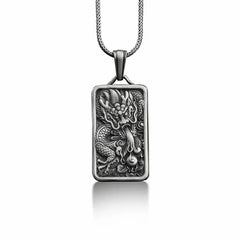Pure Tin Dragon Success Protection Necklace Pendant