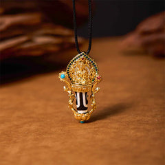 Renbeads Tibetan Dzi Bead Manjusri Bodhisattva Pattern Compassion String Necklace Pendant