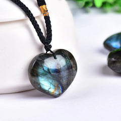 Labradorite Heart Support Necklace Pendant