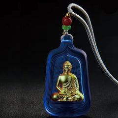 Tibetan Medicine Buddha Liuli Crystal Necklace Pendant