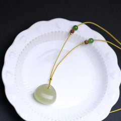 Natural Hetian Jade Small Bag Pattern Prosperity Necklace Pendant