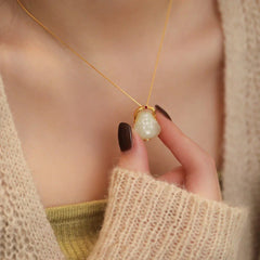 Renbeads 925 Sterling Silver Natural Hetian Jade Laughing Buddha Abundance Chain Necklace Pendant