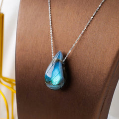 Labradorite Water Drop Healing Necklace Pendant
